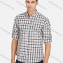 Wholesale Men's Slim Fit Mandarin Collar Long Sleeve Button Down Gingham Shirts preview