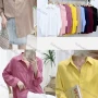 Wholesale Women's Casual Collared Long Sleeve Button Down Oversized Plain Shirt preview