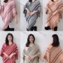 Wholesale Women's Casual Wave Print Scarf Hem Pullover Cape preview