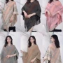 Wholesale Women's Casual 3/4 Sleeve Striped Scarf Hem Cape preview