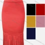 Wholesale Women's Business Elastic Waist Plain Pleated Knee Length Skirt preview