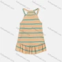 Wholesale Girls Cute Cold Shoulder Sleeveless Striped Ribbed Short Dress 1945# preview