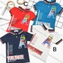 Wholesale Boys Casual Short Sleeve Embroidery Letter Graphic Button Front Polo Shirts preview
