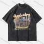 Wholesale Men's Fashion Hip Hop Oversized Crew Neck Short Sleeve Wash Distressed Graphic T-shirt 769# preview