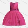 Wholesale Girls Lovely Crew Neck Sleeveless Appliques Pleated Flower Dress preview