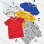 Wholesale Boys Casual Short Sleeve Letter Graphic Button Front Polo Shirts preview
