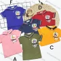 Wholesale Boys Casual Short Sleeve Embroidery Letter Graphic Button Front Polo Shirts preview