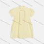 Wholesale Girls Cute Stand Collar Puff Sleeve Bow Knot Zipper Back Plain Short Dress 3507# preview