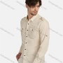 Wholesale Men's Casual Plain 100% Cotton Long Sleeve Button Down Flap Pockets Shirts preview