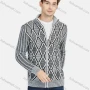 Wholesale Men's Casual Geometric Graphic Zipper Stand Collar Long Sleeve Sweater preview