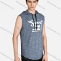 Wholesale Men's Sporty Sleeveless Drawstring Letter Print Hoodie preview