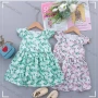 Wholesale Girls Lovely Crew Neck Ruffle Sleeve Floral Short Dress JWW6672# preview