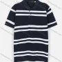 Wholesale Men's Casual Short Sleeve Striped Button Polo Shirt preview