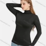 Wholesale Women's Casual Plain High Neck Long Sleeve Slim Fit Tee preview