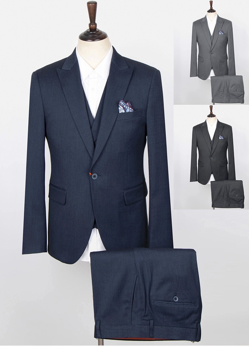 Wholesale Men's Plain Lapel Single Breasted Flap Pockets Blazer